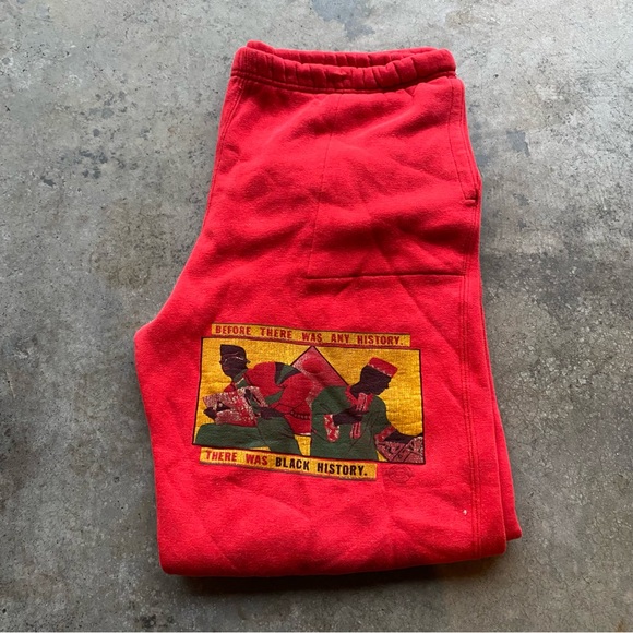 Vintage Black Power Malcolm X Hip-Hop rap Sweatpants 90s Tupac Ice cube